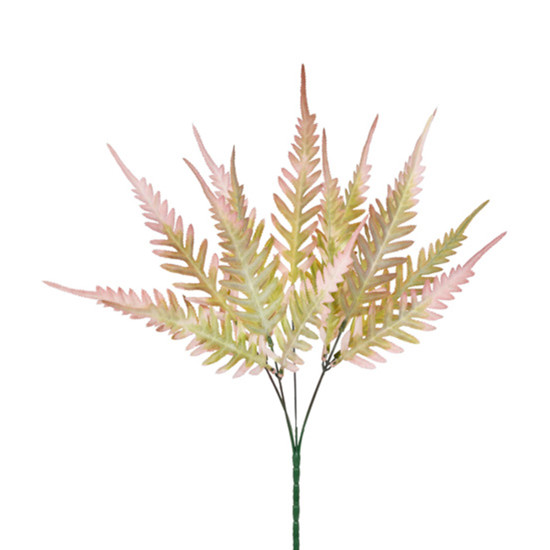 Imagem BUQUÊ DE SAMAMBAIA ROSA ESCURO PERMANENTE EM PLÁSTICO MOLDÁVEL 44X21 CM - GRILLO