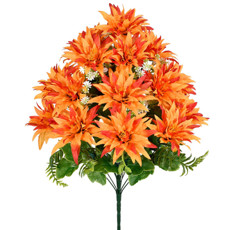 Imagem de BUQUÊ DECORATIVO PERMANENTE DE DÁLIA LARANJA EM PLÁSTICO MOLDÁVEL 60X33 CM - GRILLO - Grillo Ltda