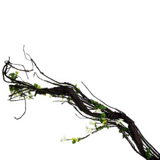 Imagem de GALHO RÚSTICO COM FOLHAGEM E FLORES BRANCAS EM PLÁSTICO E METAL 180X20 CM - CROMUS - Cromus Embalagens Ind E Com Ltda