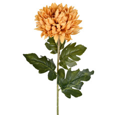 Imagem de HASTE DECORATIVA PERMANENTE DE CRISÂNTEMO AMARELO EM PLÁSTICO E CETIM 72X23CM GRILLO - Grillo Ltda