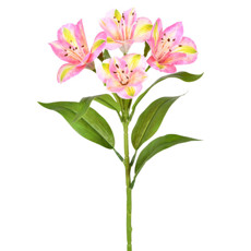 Imagem de HASTE DECORATIVA PERMANENTE AMARÍLIS SPRAY ROSA EM PLÁSTICO 47X17 CM - GRILLO - Grillo Ltda