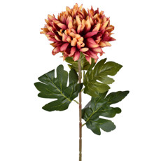 Imagem de HASTE DECORATIVA PERMANENTE DE CRISÂNTEMO LAVANDA EM PLÁSTICO E CETIM 72X23 CM GRILLO - Grillo Ltda