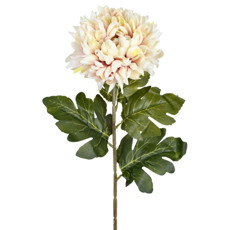 Imagem de HASTE DECORATIVA PERMANENTE DE CRISÂNTEMO CREME EM PLÁSTICO E CETIM 72X23 CM - GRILLO - Grillo Ltda