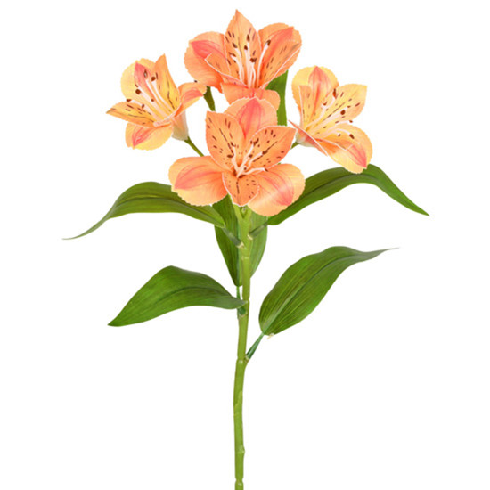 Imagem HASTE DECORATIVA PERMANENTE AMARÍLIS SPRAY LARANJA EM PLÁSTICO 47X17 CM - GRILLO