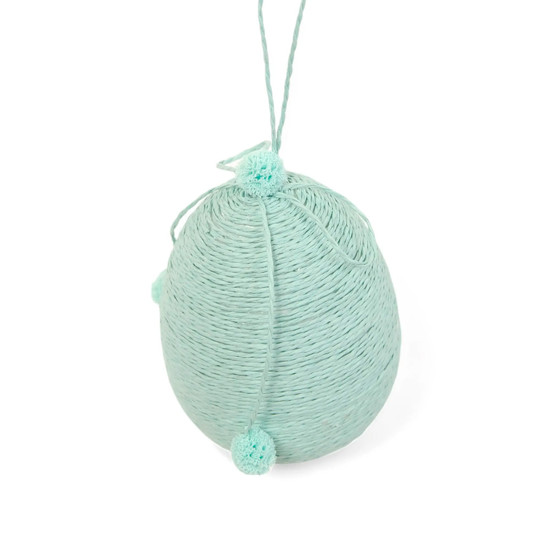 Imagem OVO DECORATIVO VERDE PÁSCOA PARA PENDURAR EM POLIÉSTER FLOCADO 10X8 CM - CROMUS