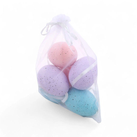Imagem CONJUNTO DE 6 OVOS COLORIDOS DECORATIVOS EM PLÁSTICO 8X6 CM - CROMUS