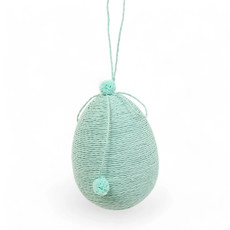 Imagem de OVO DECORATIVO VERDE PÁSCOA PARA PENDURAR EM POLIÉSTER FLOCADO 10X8 CM - CROMUS - Cromus Embalagens Ind E Com Ltda