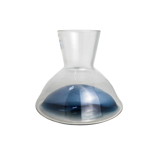 Imagem CENTRO DE MESA DECORATIVO EM VIDRO TRASNPARENTE E DETALHES AZUL 21X19 CM