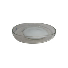 Imagem de CENTRO DE MESA REDONDO EM VIDRO TRANSPARENTE E DETALHES BRANCO 30X32X5 CM - 6f Decoracoes Imp E Exp E Com Ltda