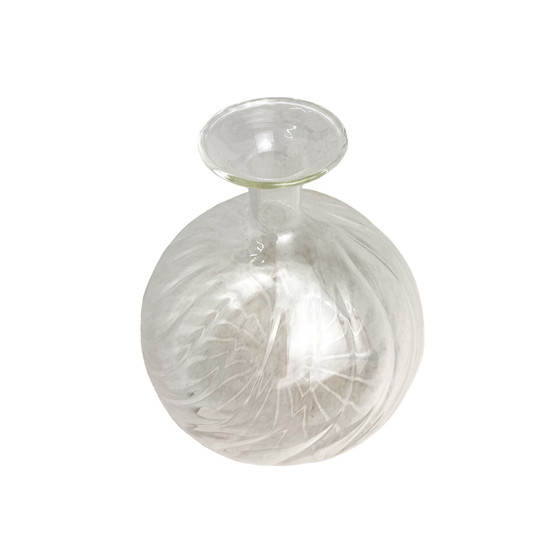 Imagem VASO DECORATIVO FORMATO BOTIJA EM VIDRO TRANSPARENTE 14X11 CM
