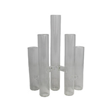 Imagem de VASO DECORATIVO FORMATO CILÍNDRICO EM VIDRO TRANSPARENTE 29X16X12 CM - Grillo Ltda