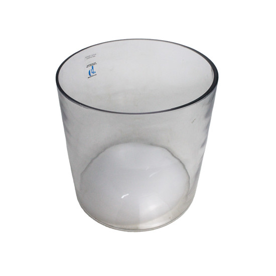 Imagem VASO FUNDO DE VIDRO DECORATIVO COM DETALHES BRANCO 20X19 CM