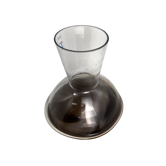 Imagem CENTRO DE MESA DECORATIVO EM VIDRO TRASNPARENTE E DETALHES MARROM 28X21 CM