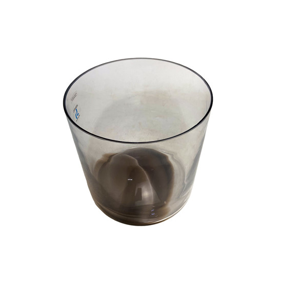 Imagem VASO FUNDO DE VIDRO DECORATIVO COM DETALHES MARROM 20X19 CM