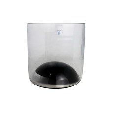 Imagem de VASO FUNDO DE VIDRO DECORATIVO COM DETALHES PRETO 20X19 CM - 6f Decoracoes Imp E Exp E Com Ltda