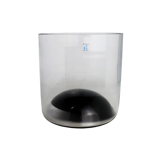 Imagem VASO FUNDO DE VIDRO DECORATIVO COM DETALHES PRETO 20X19 CM