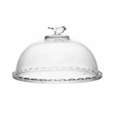 Imagem de QUEIJEIRA BIRD EM CRISTAL ECOLÓGICO COM TAMPA 12X20 CM - WOLFF - Rojemac Impotacao E Exportacao Ltda