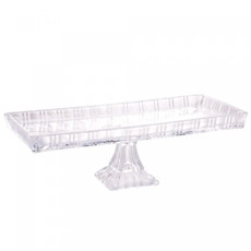 Imagem de TRAVESSA DRAGON RETANGULAR EM CRISTAL COM PÉ 10X34X15 CM - LYOR - Coliseu Presentes Ltda