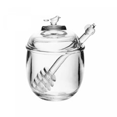 Imagem de MELEIRA COM PEGADOR E TAMPA BIRD EM CRISTAL ECOLÓGICO 150 ML 12X8 CM - WOLFF - Rojemac Impotacao E Exportacao Ltda