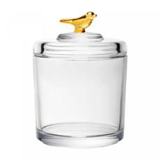 Imagem de POTE EM CRISTAL ECOLÓGICO COM TAMPA GOLDEN BIRD 14X10 CM - WOLFF - Rojemac Impotacao E Exportacao Ltda