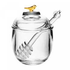 Imagem de MELEIRA GOLDEN BIRD 150ML EM CRISTAL ECOLÓGICO COM PEGADOR E TAMPA - WOLFF - Rojemac Impotacao E Exportacao Ltda