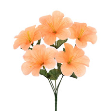 Imagem de BUQUÊ DECORATIVO DE GLORIOSA SALMÃO EM PLÁSTICO MOLDÁVEL 34X18 CM - GRILLO - Grillo Ltda