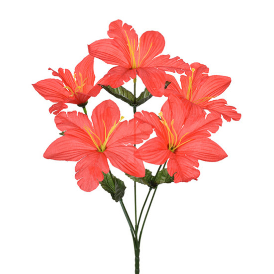 Imagem BUQUÊ DECORATIVO DE LÍRIOS VERMELHO EM PLÁSTICO MOLDÁVEL 36X15 CM - GRILLO