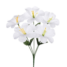 Imagem de BUQUÊ DECORATIVO DE GLORIOSA BRANCA EM PLÁSTICO MOLDÁVEL 34X18 CM - GRILLO - Grillo Ltda