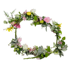 Imagem de GALHO LONGO DECORATIVO COLORIDO COM FLORES E OVOS EM PLÁSTICO 150X20 CM - CROMUS - Cromus Embalagens Ind E Com Ltda