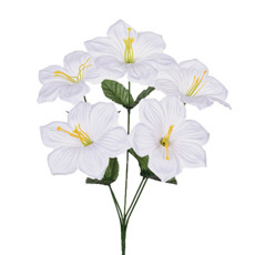 Imagem de BUQUÊ DECORATIVO DE LÍRIO ESTRELA BRANCO EM PLÁSTICO MOLDÁVEL 32X18 CM - GRILLO - Grillo Ltda