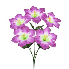 Imagem de BUQUÊ DECORATIVO DE LÍRIO ESTRELA LAVANDA EM PLÁSTICO MOLDÁVEL 32X18 CM - GRILLO - Grillo Ltda