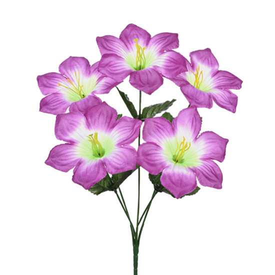 Imagem BUQUÊ DECORATIVO DE LÍRIO ESTRELA LAVANDA EM PLÁSTICO MOLDÁVEL 32X18 CM - GRILLO