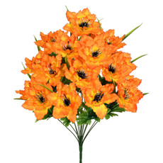 Imagem de BUQUÊ DECORATIVO DE DÁLIA COR LARANJA EM PLÁSTICO MOLDÁVEL 54X35 CM - GRILLO - Grillo Ltda