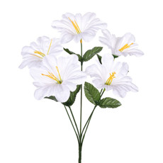 Imagem de BUQUÊ DECORATIVO DE LÍRIO POPPY BRANCO EM PLÁSTICO MOLDÁVEL 35X16 CM - GRILLO - Grillo Ltda