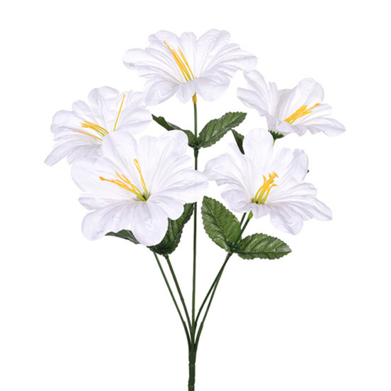 Imagem BUQUÊ DECORATIVO DE LÍRIO POPPY BRANCO EM PLÁSTICO MOLDÁVEL 35X16 CM - GRILLO