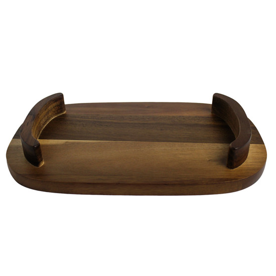 Imagem BANDEJA OVAL DECORATIVA EM MADEIRA 28X17X4 CM - CROSS