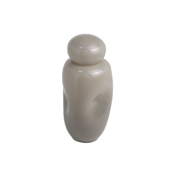 Imagem VASO COM TAMPA DECORATICO DE VIDRO CINZA CLARO 34X15X15 CM - CROSS