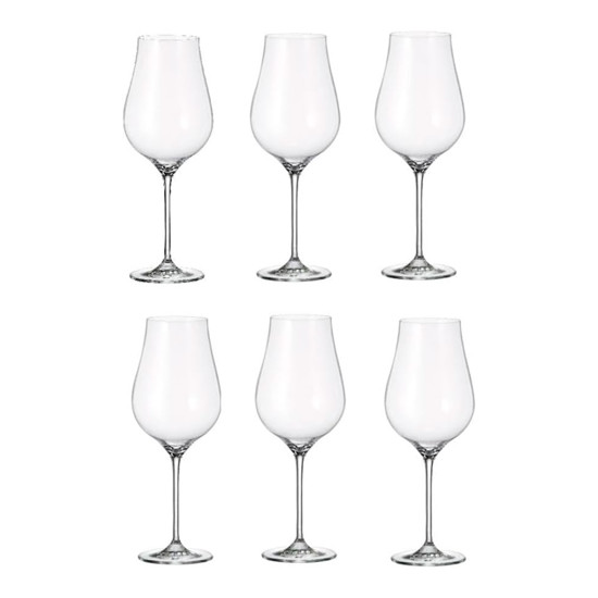 Imagem JOGO DE 6 TAÇAS LIMOSA 500ML PARA VINHO BRANCO EM CRISTAL 24X9 CM - BOHEMIA