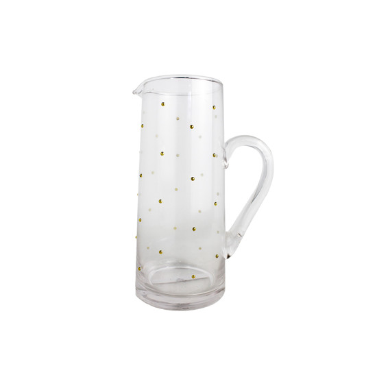 Imagem JARRA EM VIDRO COM PONTINHOS DOURADOS 1,5L  25X17X11 CM - CROSS