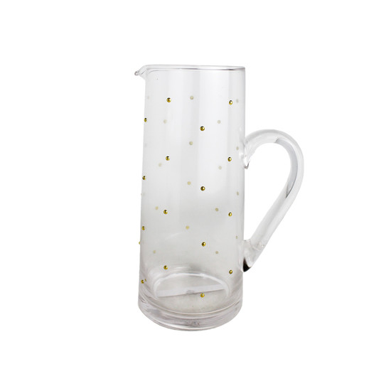 Imagem JARRA EM VIDRO COM PONTINHOS DOURADOS 1,5L  25X17X11 CM - CROSS