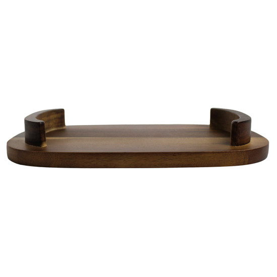 Imagem BANDEJA OVAL DECORATIVA EM MADEIRA 28X17X4 CM - CROSS