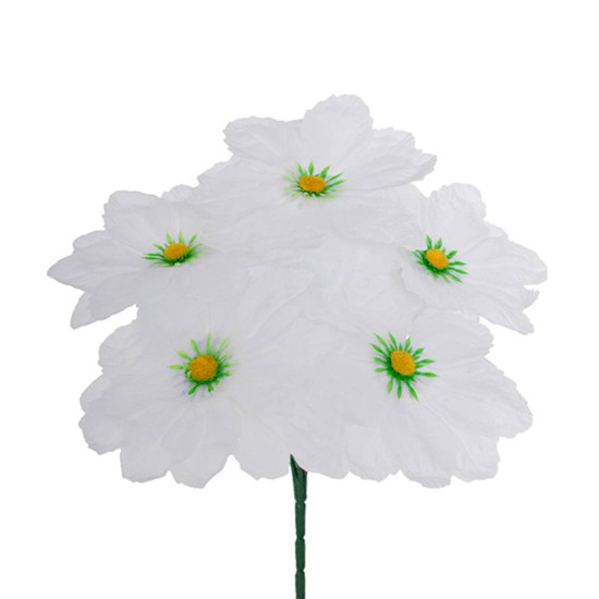 Imagem BUQUÊ DE DÁLIA BRANCA DECORATIVO EM PLÁSTICO MOLDÁVEL 33X22 CM - GRILLO