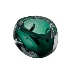 Imagem de VASO DE VIDRO VERDE DECORATIVO ESTILO MURANO 10X12X12 CM - CROSS - Cross Comercial Ltda