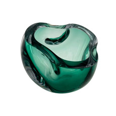 Imagem de VASO DE VIDRO VERDE DECORATIVO ESTILO MURANO 13X16X16 CM - CROSS - Cross Comercial Ltda