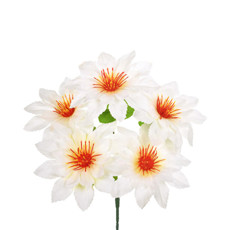 Imagem de BUQUÊ DECORATIVO DE DÁLIA BRANCA EM PLÁSTICO MOLDÁVEL 33X26 CM - GRILLO - Grillo Ltda