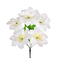 Imagem de BUQUÊ DECORATIVO DE DÁLIA BRANCA EM PLÁSTICO MOLDÁVEL 33X23 CM - GRILLO - Grillo Ltda