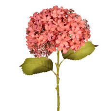 Imagem de HASTE DECORATIVA EM PLÁSTICO MOLDÁVEL DE HORTÊNSIA LARANJA OUTONO 62X22 CM - GRILLO - Grillo Ltda
