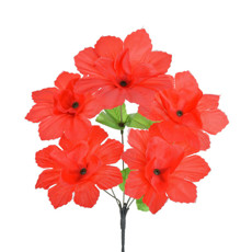 Imagem de BUQUÊ DECORATIVO DE DÁLIA VERMELHA EM PLÁSTICO MOLDÁVEL 33X23 CM - GRILLO - Grillo Ltda