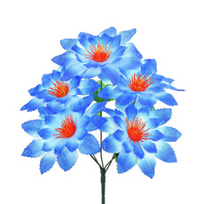 Imagem de BUQUÊ DECORATIVO DE DÁLIA AZUL EM PLÁSTICO MOLDÁVEL 33X26 CM - GRILLO - Grillo Ltda