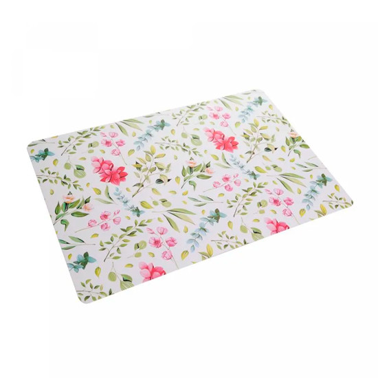 Imagem LUGAR AMERICANO RETANGULAR FLORAL COLORIDO EM PLÁSTICO 43X28 CM - LYOR